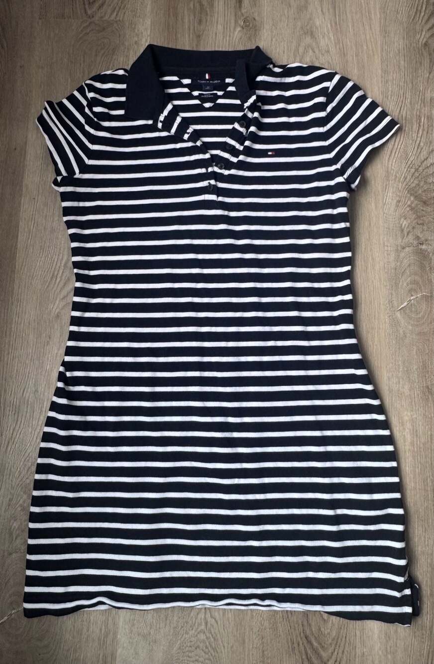 Tommy Hilfiger Slim Fit Striped Short Sleeve Polo Dress